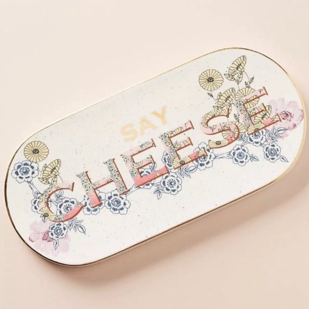 Anthropologie SAY CHEESE Cheese Board Plate